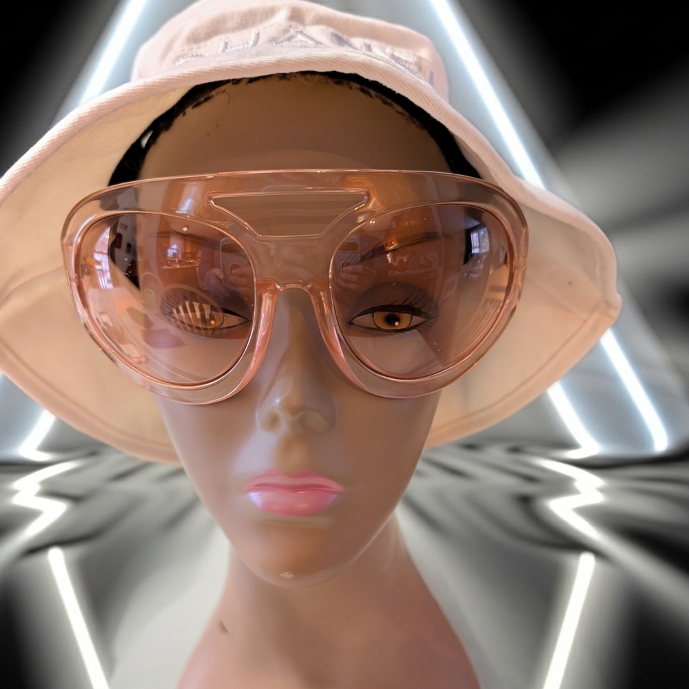Tom Ford Translucent Blush Oversized Shield Sunglasses